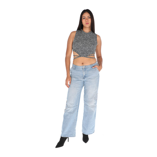 Crop top lazos